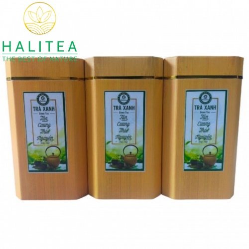 Set Quà Tặng Trà Móc Câu Đặc Biệt HALITEA Hộp Tre Đan 600gr