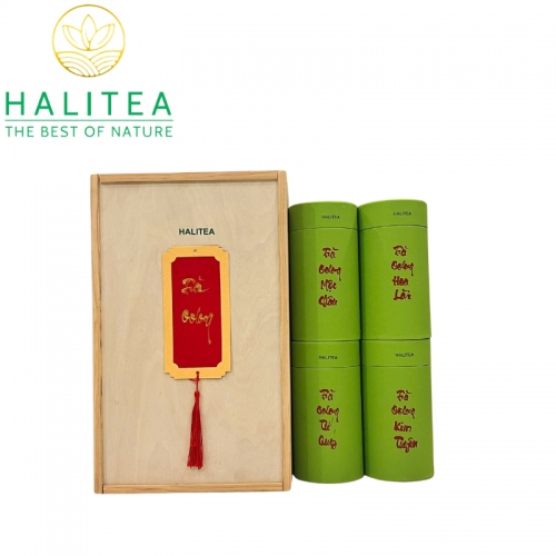 Set Quà Tặng Trà Oolong Hộp Gỗ Cao Cấp
