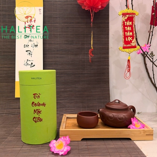 Set Quà Tặng Trà Oolong Hộp Gỗ Cao Cấp