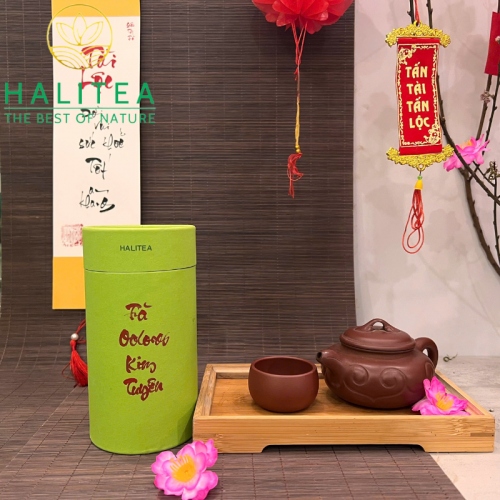 Set Quà Tặng Trà Oolong Hộp Gỗ Cao Cấp