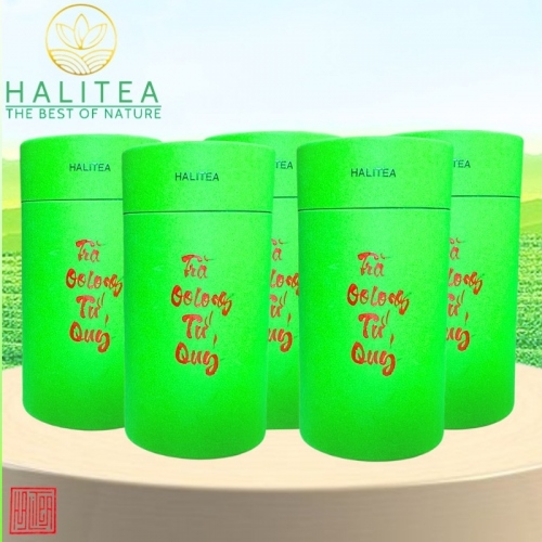Set Quà Tặng - Trà Oolong Tứ Quý HALITEA Lon Xanh 1Túi /2lon /200gr