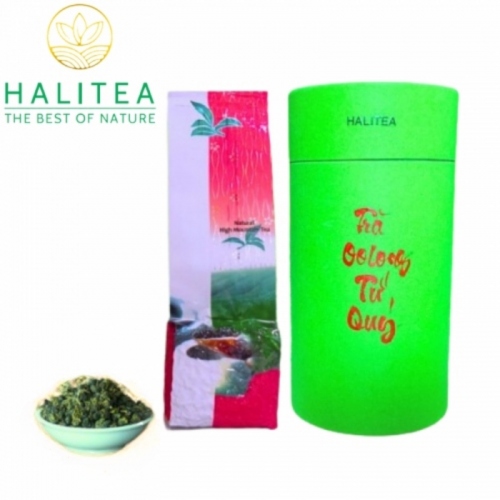 Set Quà Tặng - Trà Oolong Tứ Quý HALITEA Lon Xanh 1Túi /2lon /200gr