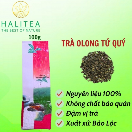 Set Quà Tặng - Trà Oolong Tứ Quý HALITEA Lon Xanh 1Túi /2lon /200gr