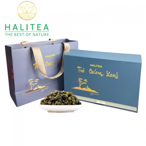 Set Quà Tặng - Trà Oolong Xanh HALITEA Cao Cấp Hộp Thiếc 200gr