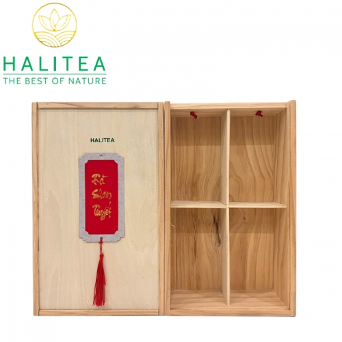 Set Quà Tặng Trà Shan Tuyết Cổ Thụ Hộp Gỗ Cao Cấp