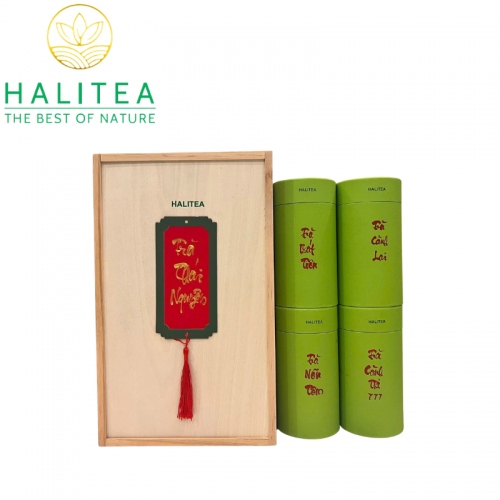 Set Quà Tặng Trà Thái Nguyên Hộp Gỗ Cao Cấp