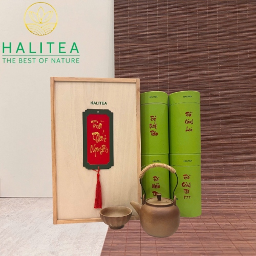 Set Quà Tặng Trà Thái Nguyên Hộp Gỗ Cao Cấp