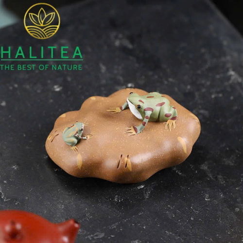 Tea Pet Ếch Xanh Trên Đá Tử Sa – Trà Sủng Song Phún Thủ Công Nghi Hưng