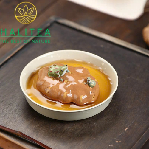 Tea Pet Ếch Xanh Trên Đá Tử Sa – Trà Sủng Song Phún Thủ Công Nghi Hưng