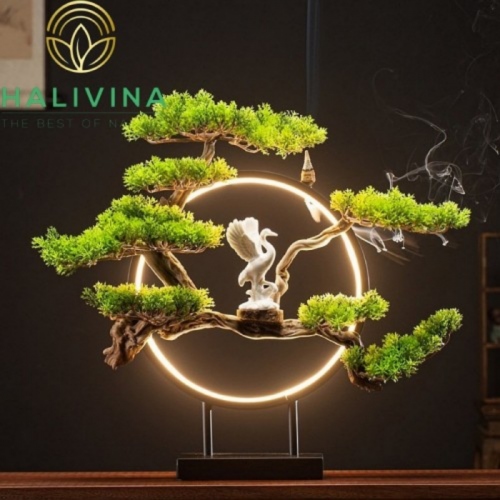 Thác Khói Trầm Hương Đèn Led Cò Trắng