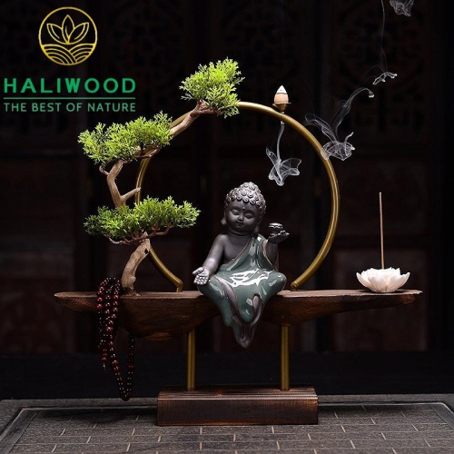 Thác Khói Trầm Hương Vòng Tròn Chú Tiểu