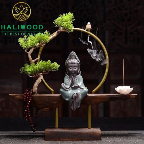 Thác Khói Trầm Hương Vòng Tròn Chú Tiểu