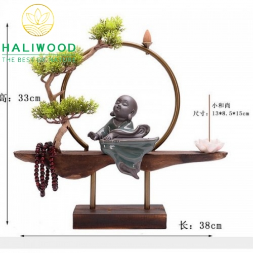 Thác Khói Trầm Hương Vòng Tròn Chú Tiểu
