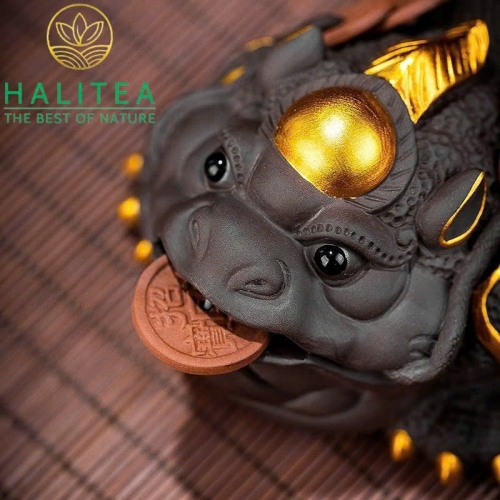 Thiềm Thừ Tử Sa Vẽ Vàng Cao Cấp - Tea Pet