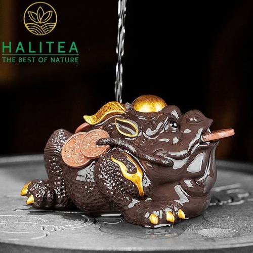 Thiềm Thừ Tử Sa Vẽ Vàng Cao Cấp - Tea Pet
