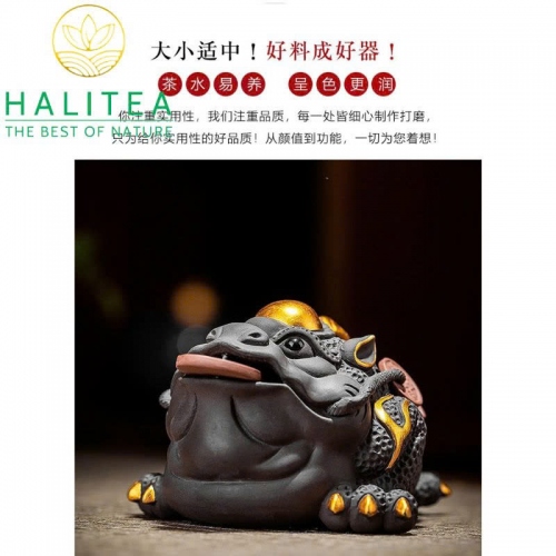 Thiềm Thừ Tử Sa Vẽ Vàng Cao Cấp - Tea Pet