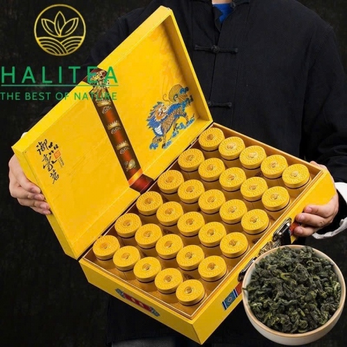 Thiết Quan Âm (Tie Guan Yin) Hộp Quà Tặng Vali Vàng Kim Long 30 Hũ 420g