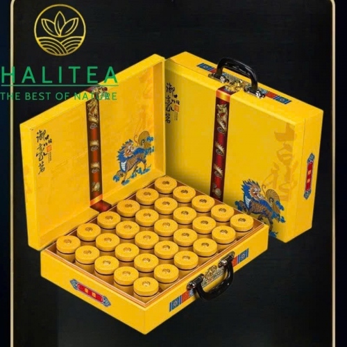 Thiết Quan Âm (Tie Guan Yin) Hộp Quà Tặng Vali Vàng Kim Long 30 Hũ 420g