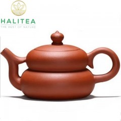 Ấm Tử Sa Dáng Hồ Lô Lọc Hoa Mai 180ml