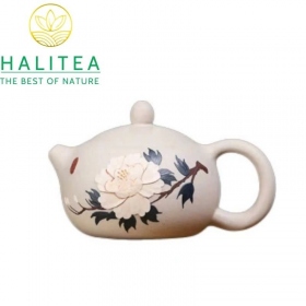 Ấm Tử Sa Tây Thi Bạch Đoạn Nê Họa Tiết Mẫu Đơn 230ml