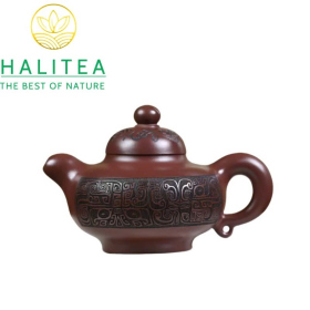 Ấm Tử Sa Thanh Đồng Hoa Dĩnh Tử Nê 330ml Thủ Công Nghi Hưng