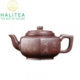 Ấm Tử Sa Tuyết Hoa Lục Phương 240ml