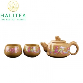 Bộ ấm Tử Sa Tứ Phương Long Phụng Đổi Màu Đoạn Nê 280ml