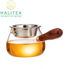 Bộ Chén Tống Thuỷ Tinh Cán Gỗ Lọc Inox 300ml