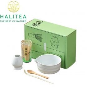 Bộ Trà Đạo Matcha Nhật Bản – 05 Món (Hộp Xanh, Có Vòi)