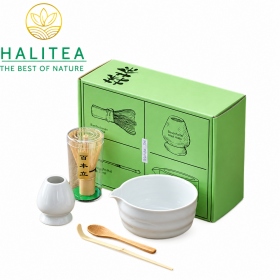 Bộ Trà Đạo Matcha Nhật Bản – 05 Món (Hộp Xanh, Có Vòi)