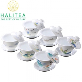 Chén Khải Sứ Đức Hoá Nắp Gạt Nghiêng 20 Mẫu Hoa Văn Tinh Xảo...