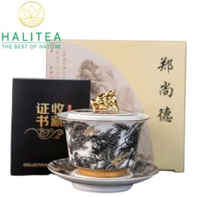Chén Khải Sứ Đức Hoá Phúc Kiến Cửu Long Tranh Châu Hộp Quà...