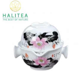 Chén Khải Sứ Kết Hợp Chén Trà 2 trong 1 Tiện Lợi
