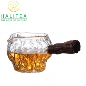 Chén Tống Trà Thuỷ Tinh Tay Cầm Gỗ 250ml