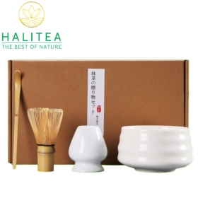 Combo Bộ Trà Cụ Nhật Bản Pha Trà Matcha 4 Món Hộp Giấy Kraft