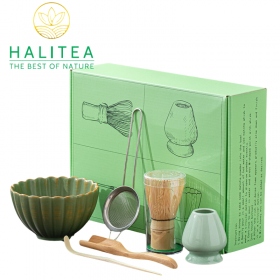 Combo Bộ Trà Cụ Nhật Bản Pha Trà Matcha 6 Món Hộp Xanh