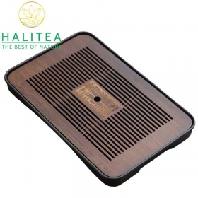 Khay Trà Gỗ Hồ Đào Đế Nhựa Hình Chữ Nhật KT: 36X24X3,4cm