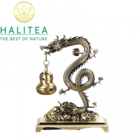 Lư Đồng Xông Trầm Treo Long Tọa Vân Cao 14.5cm