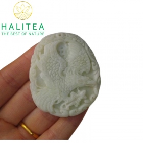 Mặt Dây Chuyền Đại Bàng Ngọc Lam Điền Đá Lantian Jade Tự...