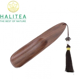 Muỗng Xúc Trà Gỗ Tự Nhiên Dây Tua Rua Cổ Điển 16,5cm