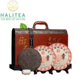 Set 2 Bánh Trà Phổ Nhĩ Chín Mảnh Hải Vân Nam Hộp Vali Quà Tặng...