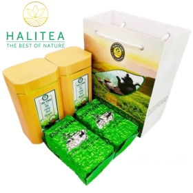 Set 2 Hộp Trà Xanh Móc Câu HALITEA Thái Nguyên Đặc Biệt  400gr