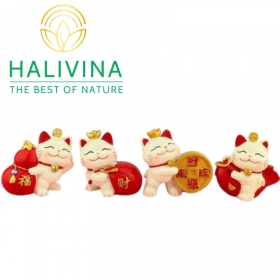 Set 4 Tượng Mèo Thần Chiêu Tài Lộc