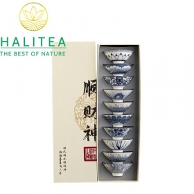 Set Bộ 10 Chén Trà Sứ Thanh Hoa 75ml - Hộp Quà Tặng