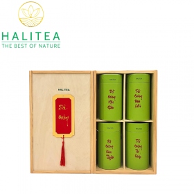 Set Quà Tặng Hộp Gỗ - 10 Loại Trà Ô Long HALITEA Cao Cấp 01...
