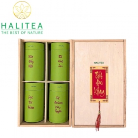 Set Quà Tặng TẾT AN KHANG Tam Đại Danh Trà Việt Hộp Gỗ Cao Cấp...