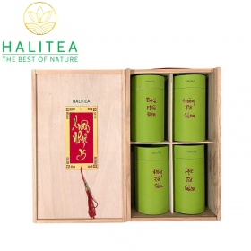 Set Quà Tặng XUÂN NHƯ Ý 04 Loại Trà Shan Tuyết Cổ Thụ Hộp Gỗ...