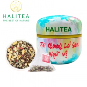 Trà Chanh Lá Sen Ngũ Vị HALITEA Túi Tam Giác Hộp Thiếc 30g/hộp/10...