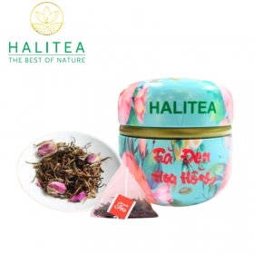 Trà Đen Hoa Hồng HALITEA Túi Tam Giác Hộp Thiếc 30gr/ hộp/10 túi