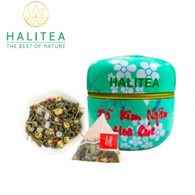 Trà Kim Ngân Hoa Cúc HALITEA Túi Tam Giác Hộp Thiếc 50gr/ hộp/ 10...